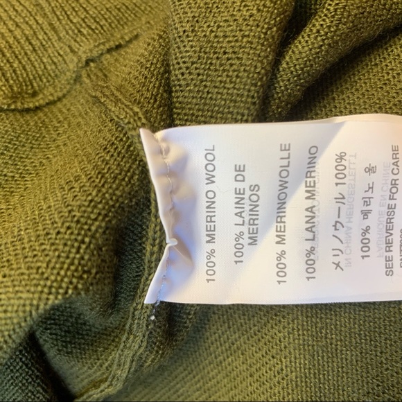 J Crew Merino Wool Army Green Crew Sweater - Picture 6 of 6
